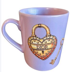 New Iconic Dior logo Mug with Gold Heart & Lock